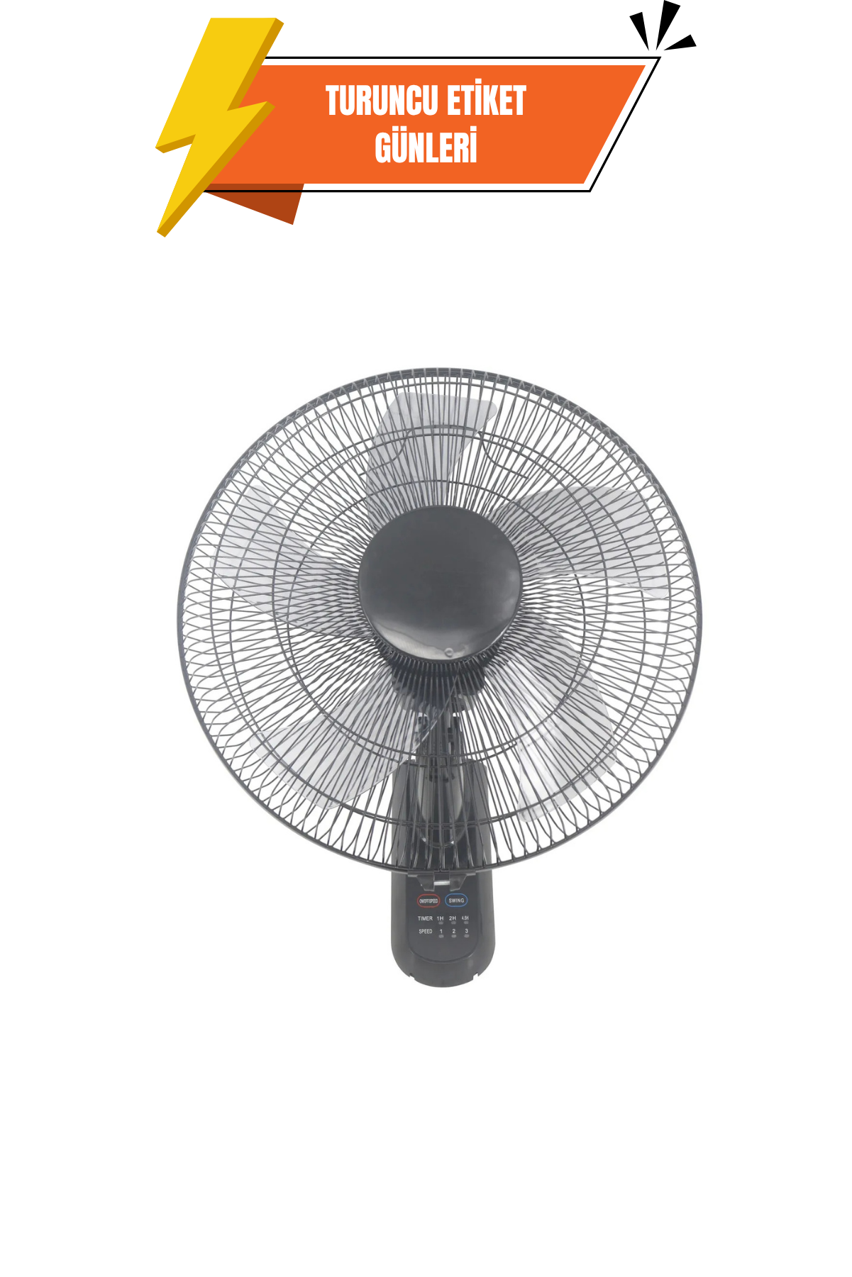 Dlc Duvar Vantilatörü Kumandalı Siyah 50 Watt